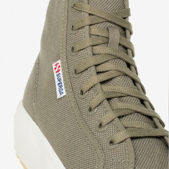 Superga 2708 Green Safari Platform Hi Top Tank Sneaker - Picture 14 of 14